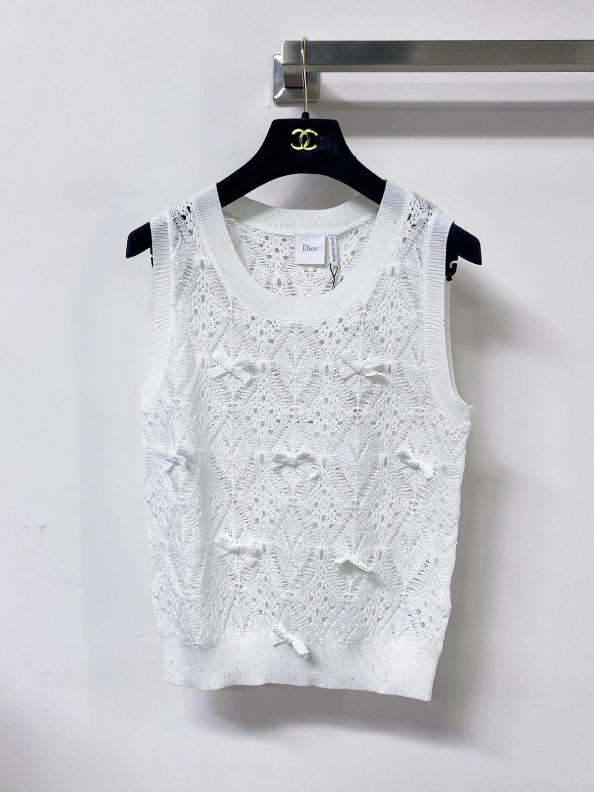 Dior 2026 Knit Vest Decorative Bow Pattern Cotton 479899