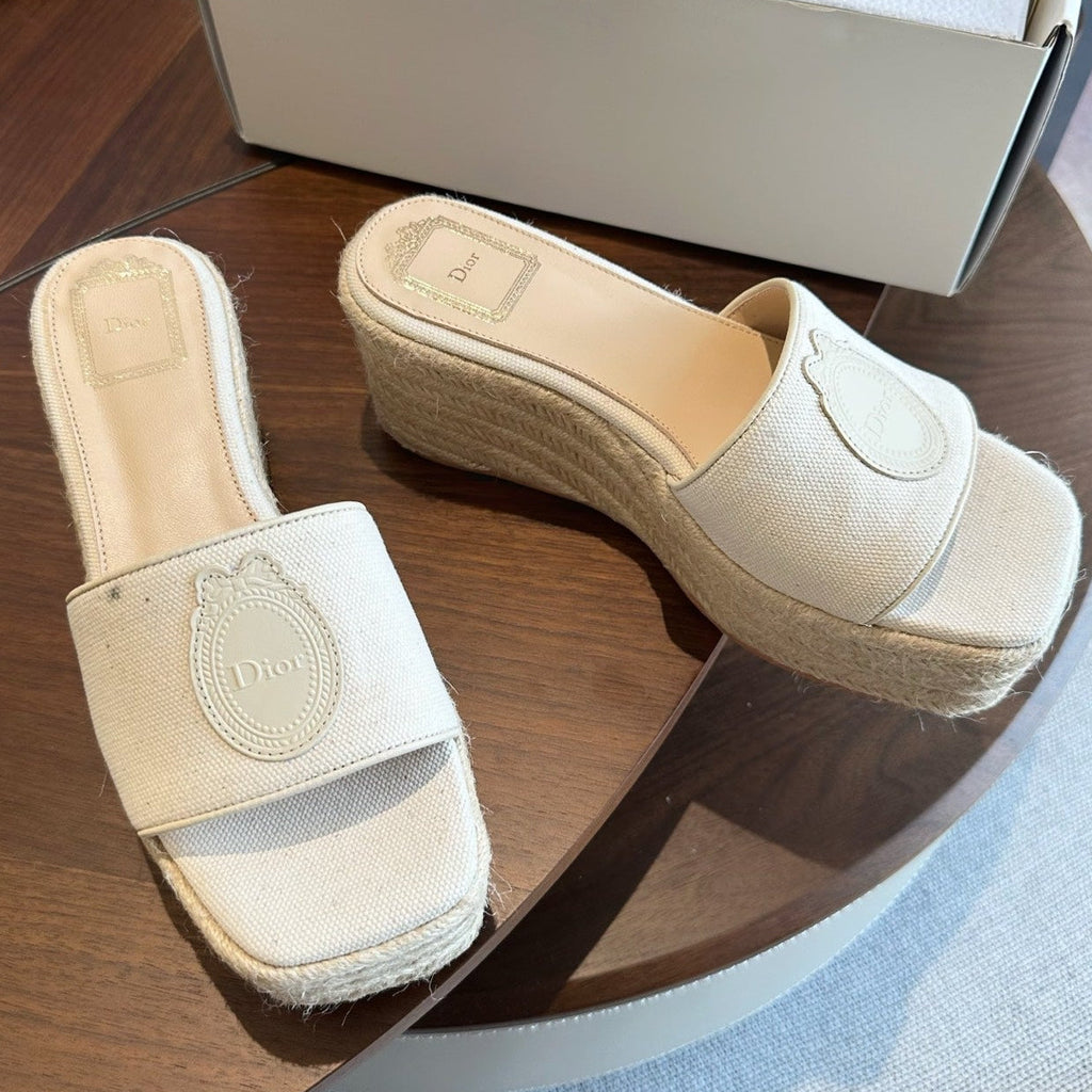 Dior 2026 Medaillon Wedge Slide 95mm Denim 976902