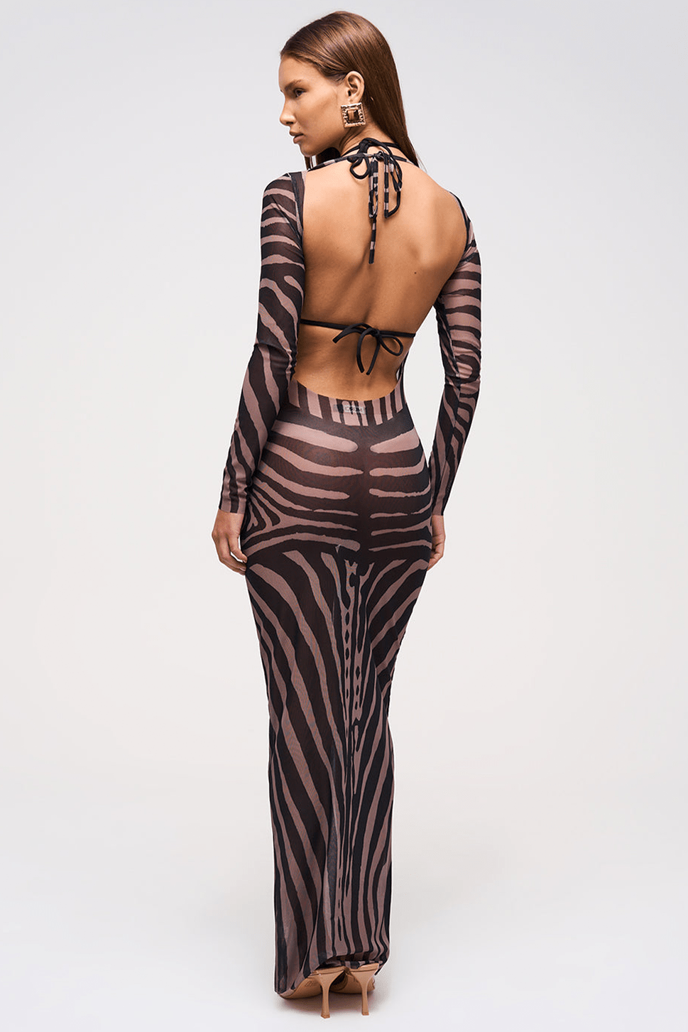 ILLUSION MESH MAXI DRESS