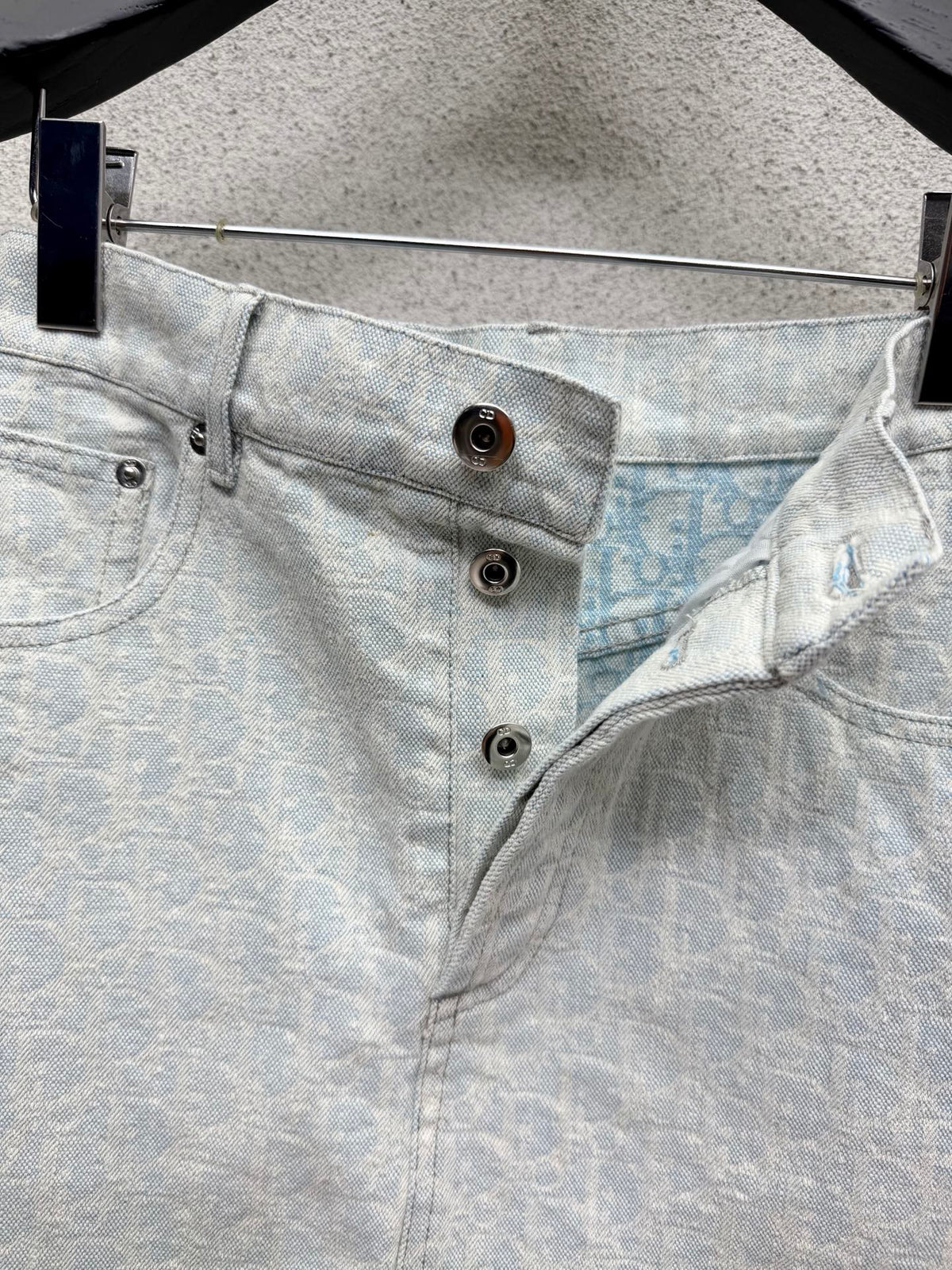 Dior 2026 Denim Midi Skirt Light Blue Cotton 400983