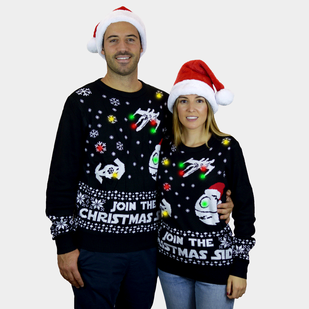Womens LED light-up Ugly Christmas Sweater Join the Christmas Side