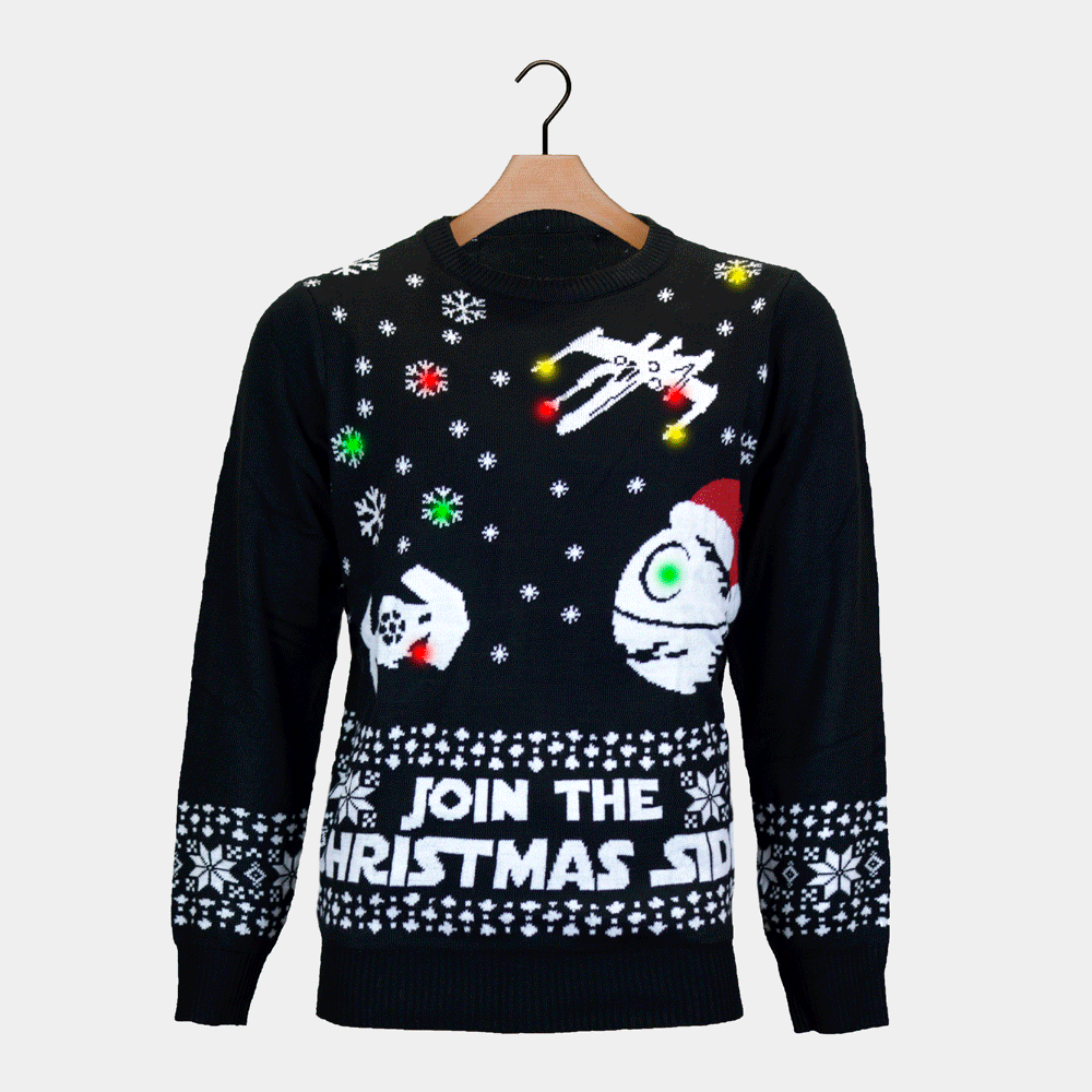 Womens LED light-up Ugly Christmas Sweater Join the Christmas Side