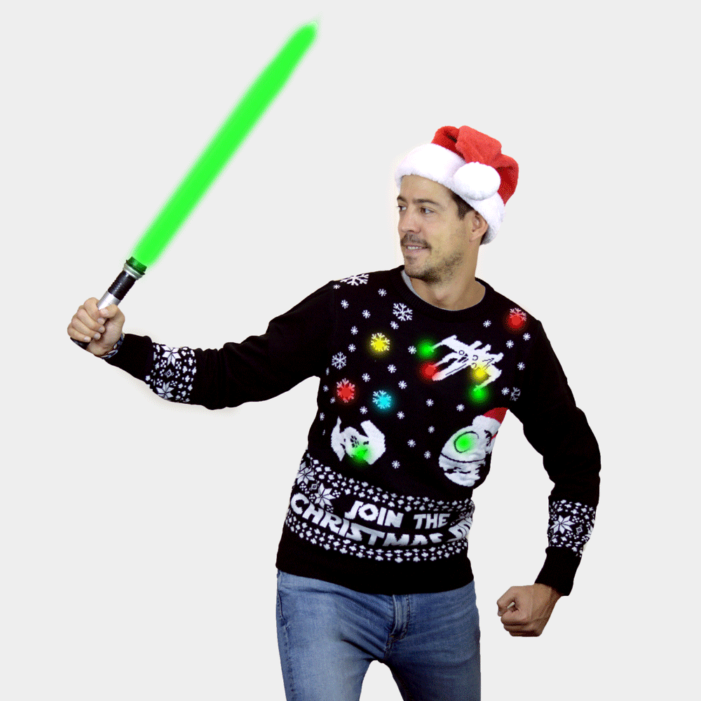 Womens LED light-up Ugly Christmas Sweater Join the Christmas Side