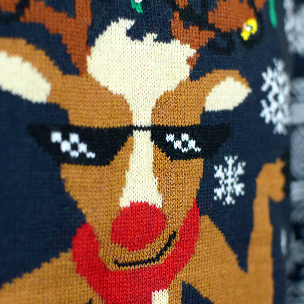 Womens LED light-up Ugly Christmas Sweater Jingle Bells