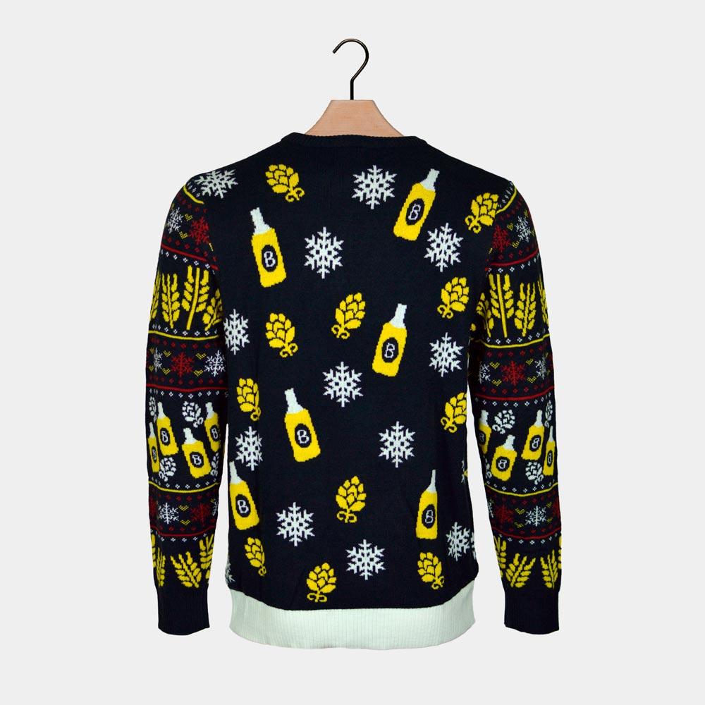 Womens LED Light-Up Ugly Christmas Sweater ¨C Santa with Beer