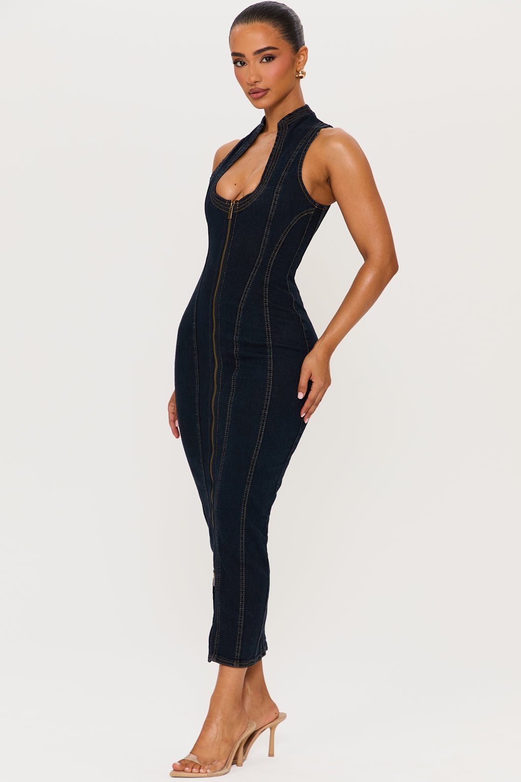 MARLOWE DENIM MIDI DRESS