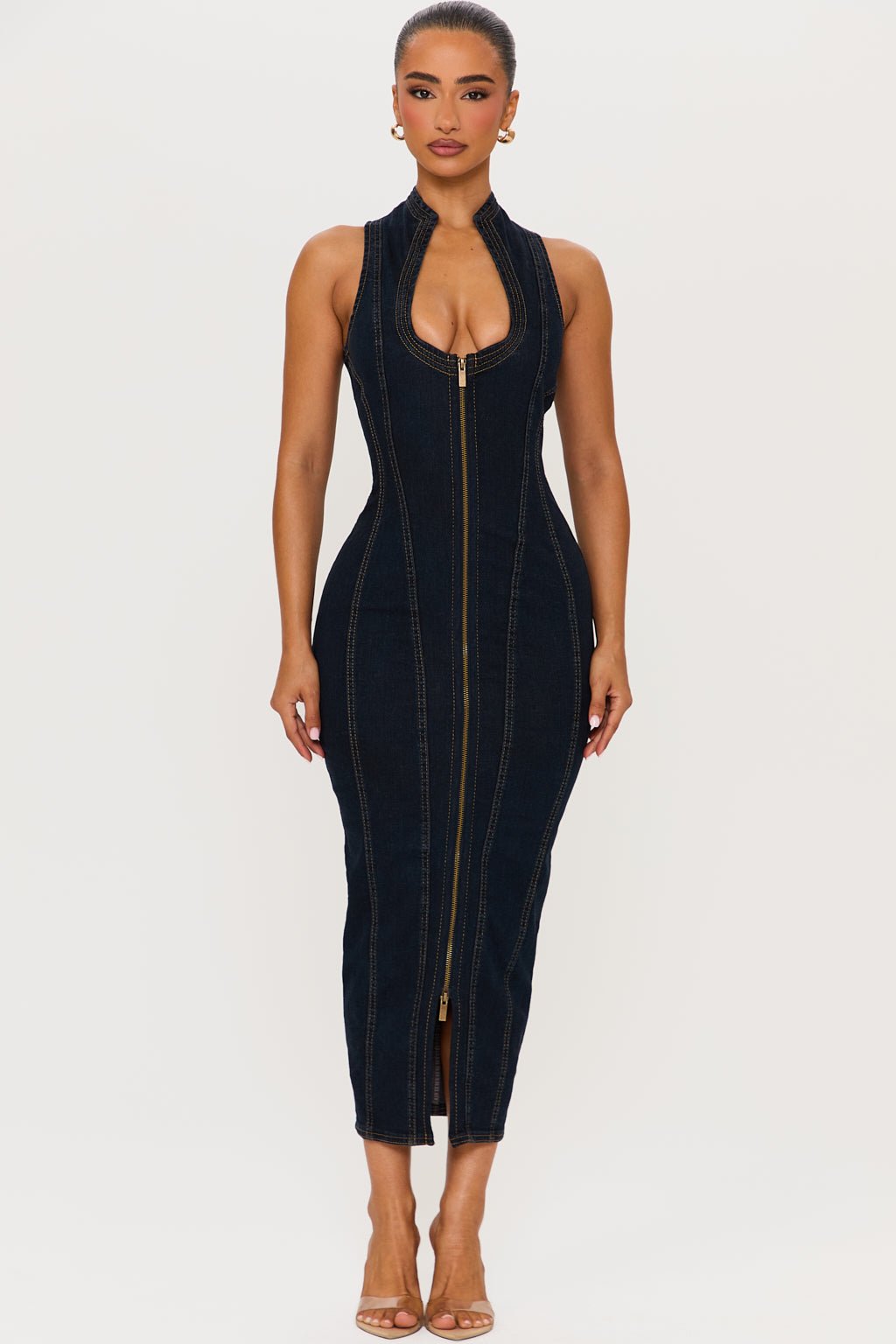 MARLOWE DENIM MIDI DRESS
