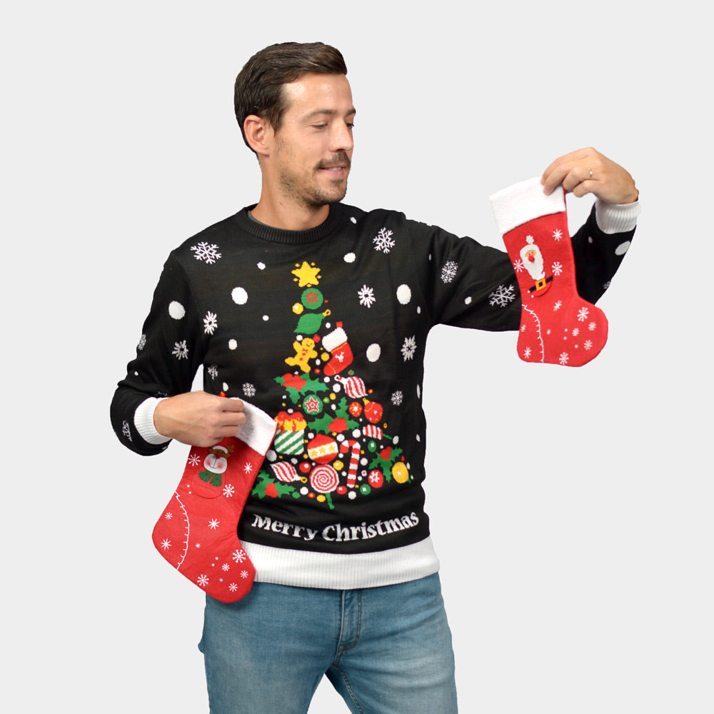 Womens Black Ugly Christmas Sweater Merry Christmas