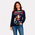 Womens Ugly Christmas Sweater Merry Christmas and Happy New Year