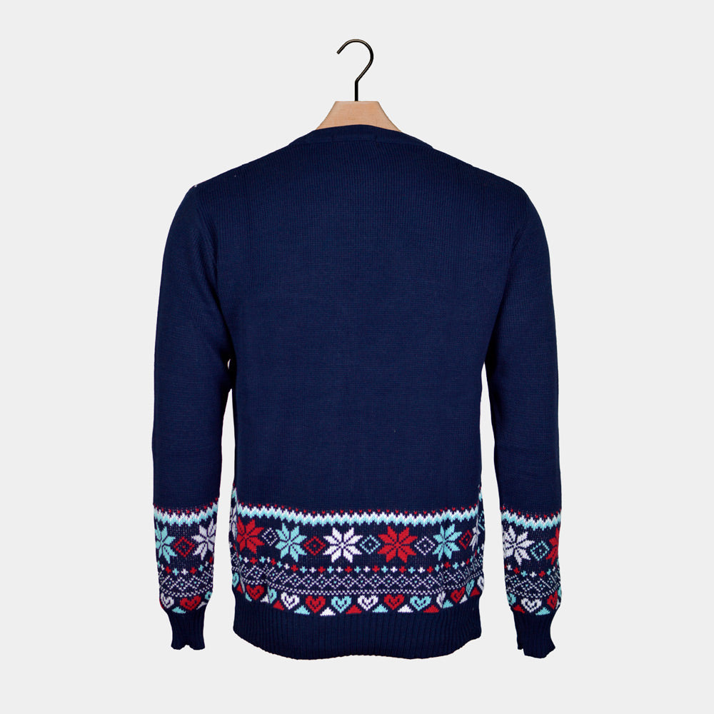 Womens Navy Blue Merry Ugly Christmas Sweater