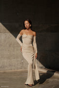Ingrid Metallic Knit Maxi Dress - Bronze