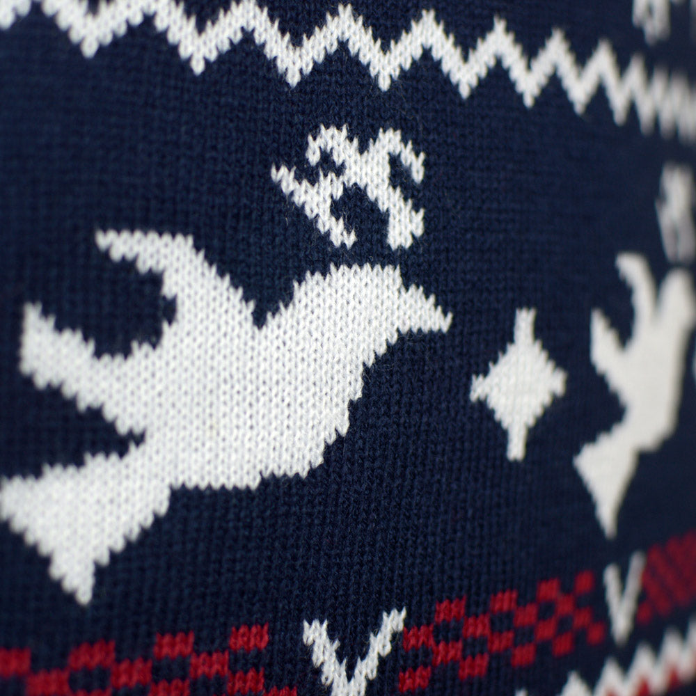 Womens Red and Blue Strips Ugly Christmas Sweater