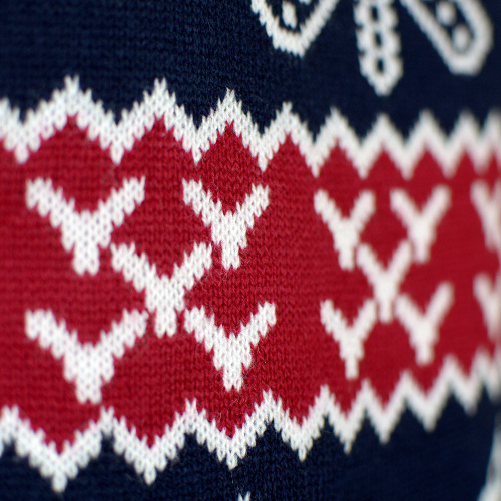 Womens Red and Blue Strips Ugly Christmas Sweater