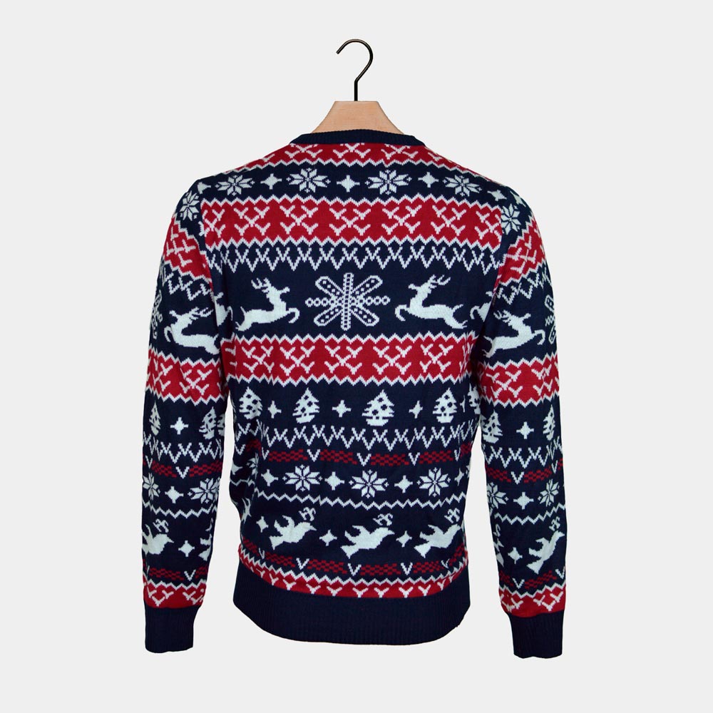 Womens Red and Blue Strips Ugly Christmas Sweater