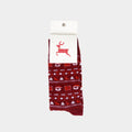 Red Unisex Ugly Christmas Socks with Santa and reindeers