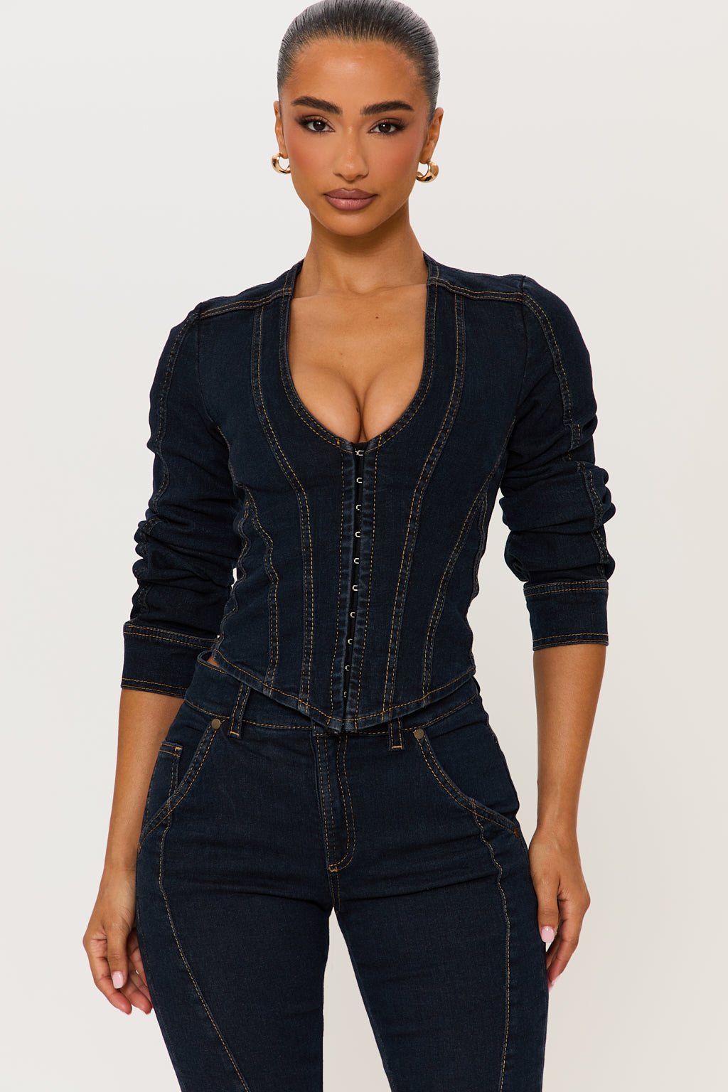 SLOANE DENIM CORSET TOP