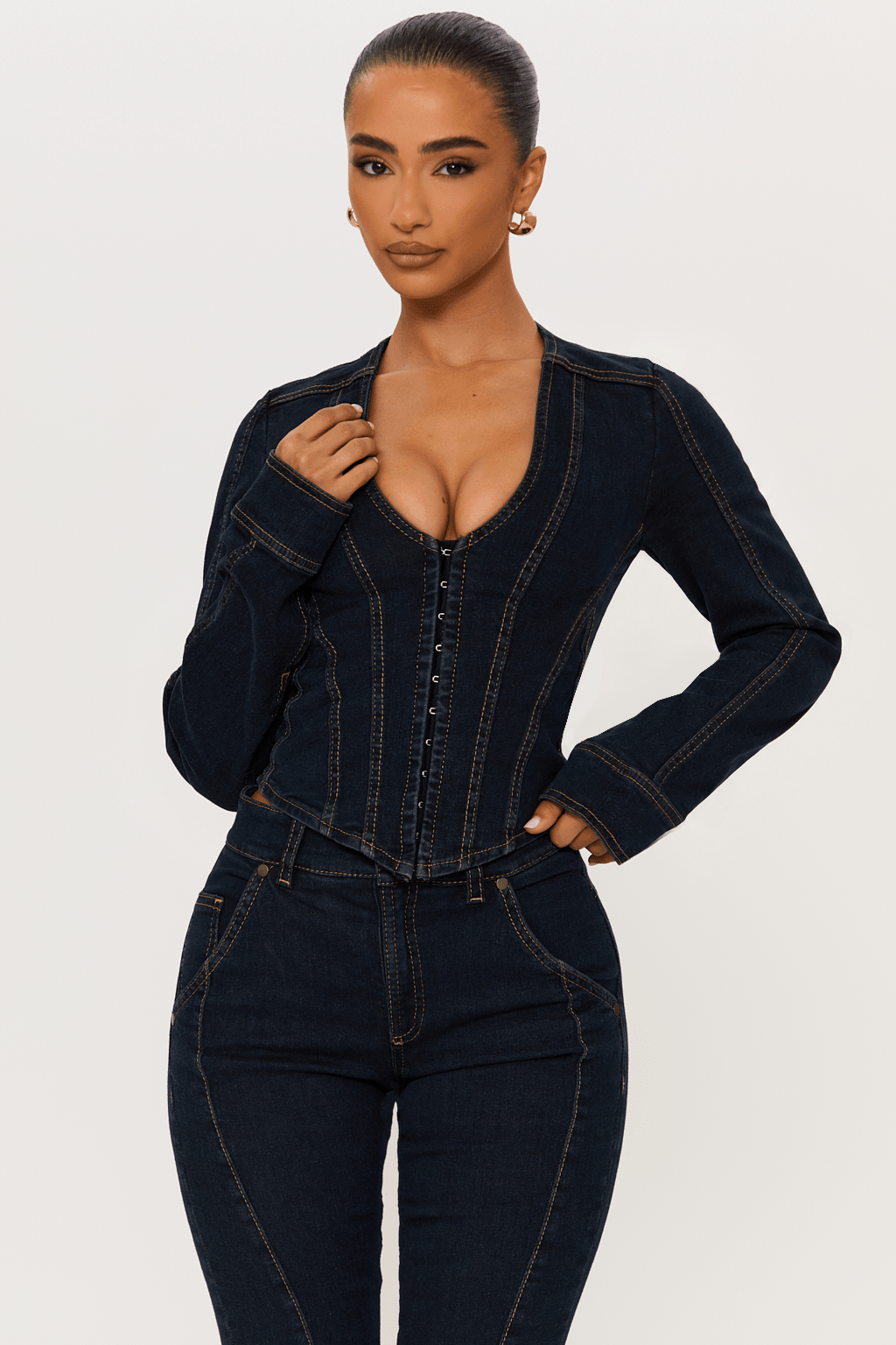 SLOANE DENIM CORSET TOP