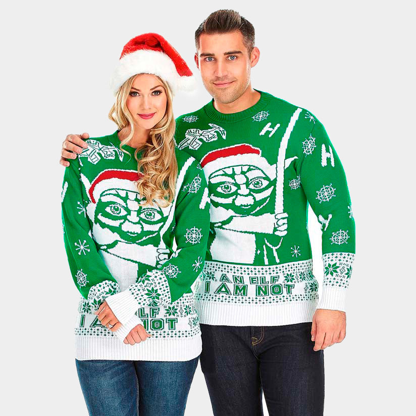 Womens Ugly Christmas Sweater I am Not an Elf