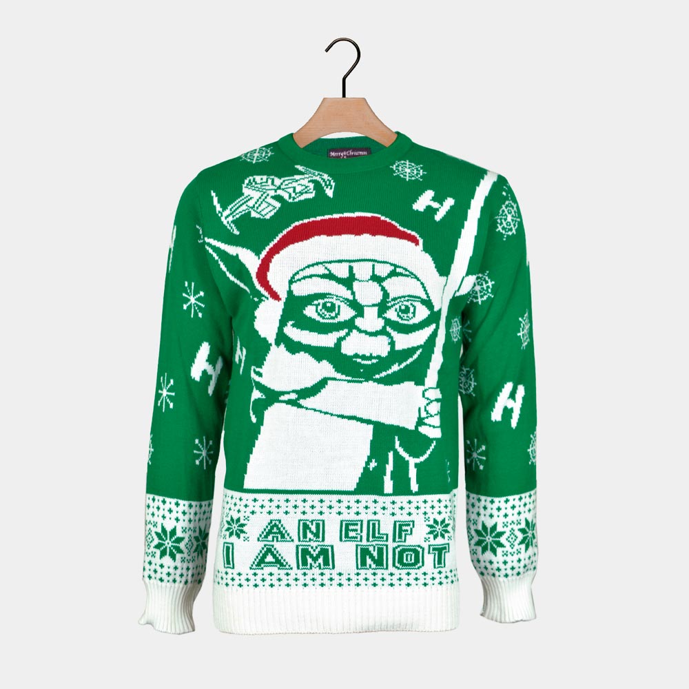 Womens Ugly Christmas Sweater I am Not an Elf