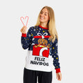 Womens Ugly Christmas Sweater Feliz Navidog