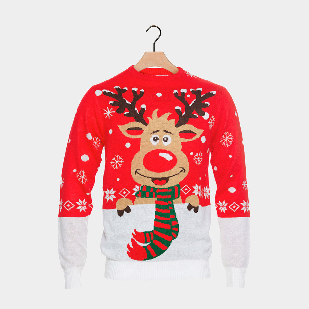Womens Ugly Christmas Sweater ¨C Reindeer with Scarf