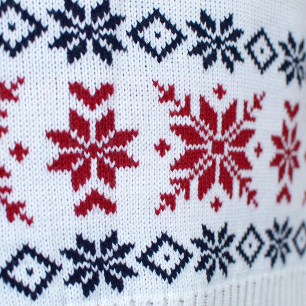 Womens Light Blue Ugly Christmas Sweater with Reindeer and Snow