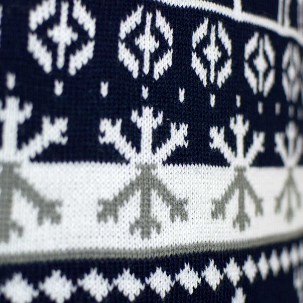 Womens Ugly Christmas Sweater with Reindeer and Trees Strips