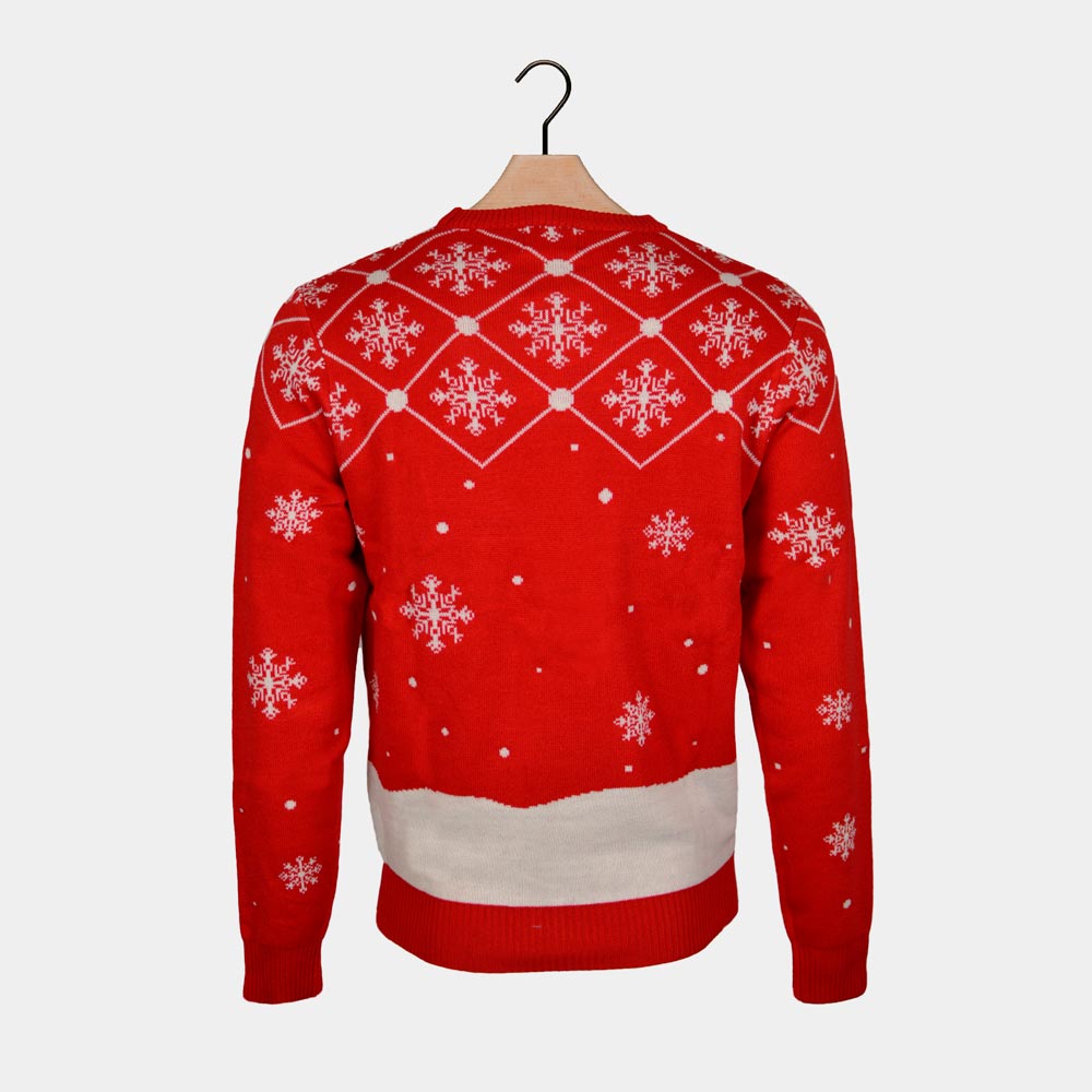 Womens Ugly Christmas Sweater with Santa Coming through the Chimney