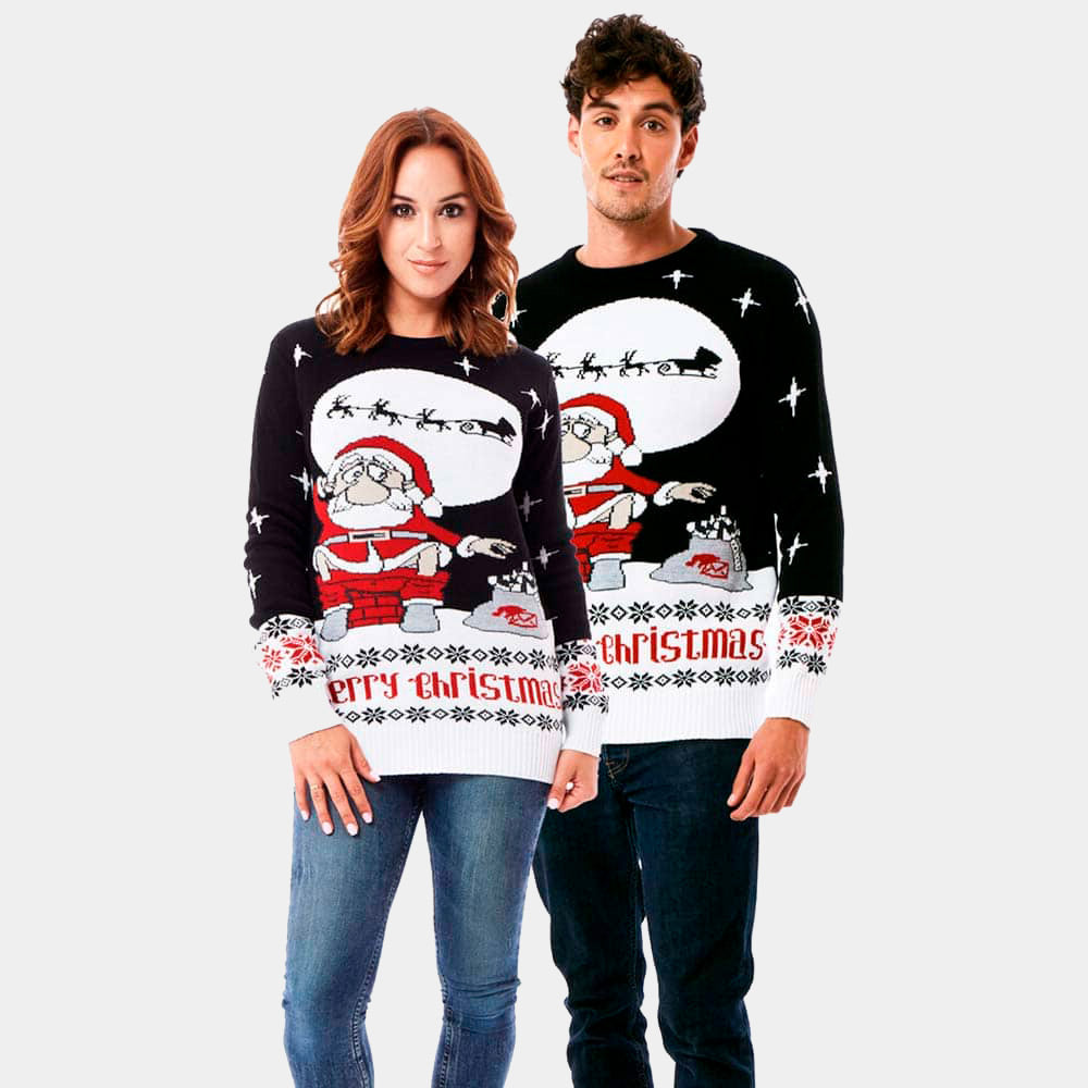 Womens Ugly Christmas Sweater with Santa Downloading