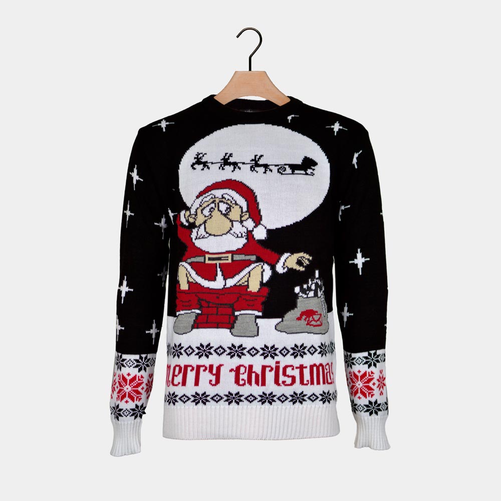 Womens Ugly Christmas Sweater with Santa Downloading