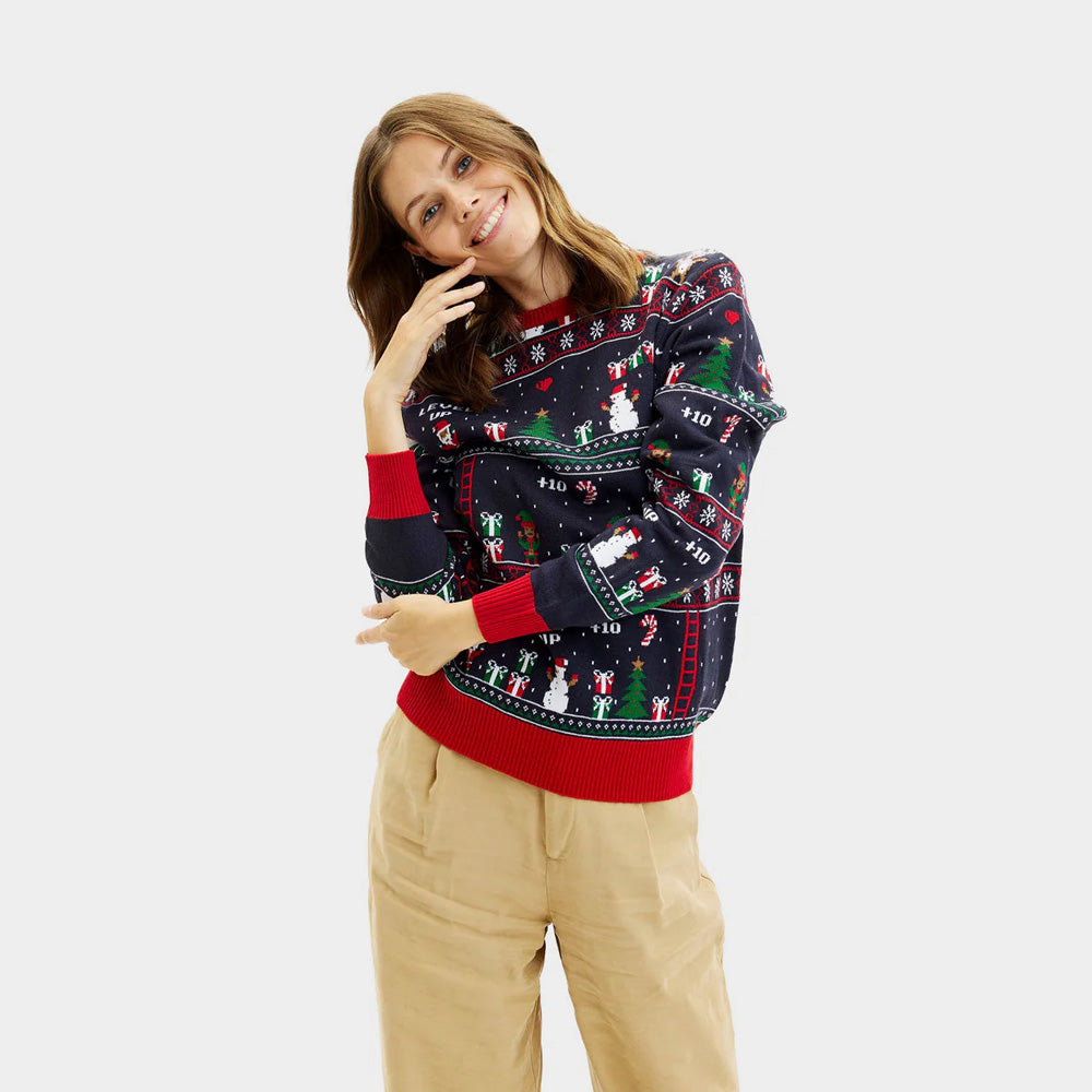 Womens Vintage Gaming Ugly Christmas Sweater
