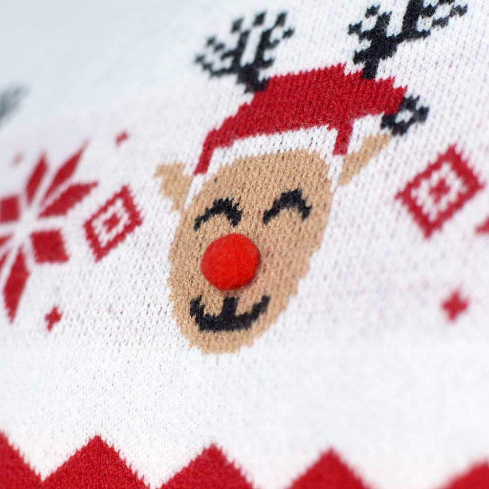 Womens Ugly Christmas Sweater with Adorable Reindeer