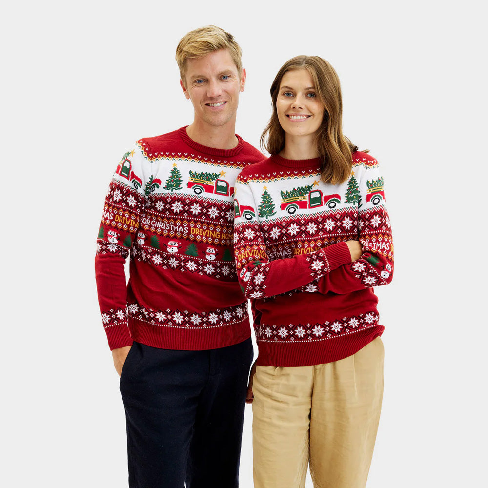 Womens Ugly Christmas Sweater Driving Home