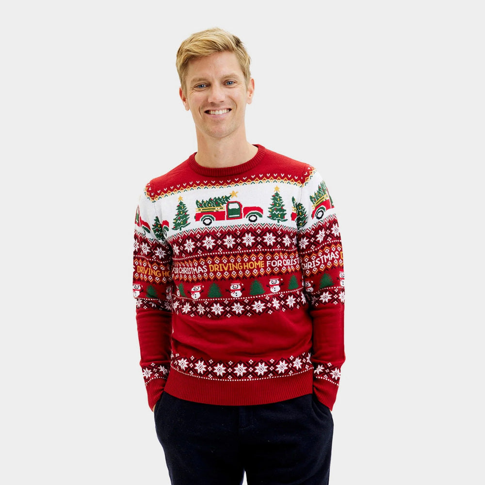 Womens Ugly Christmas Sweater Driving Home